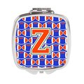 Carolines Treasures Letter Z Football Green, Blue and Orange Compact Mirror CJ1083-ZSCM